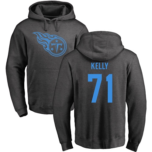 Tennessee Titans Men Ash Dennis Kelly One Color NFL Football #71 Pullover Hoodie Sweatshirts->tennessee titans->NFL Jersey